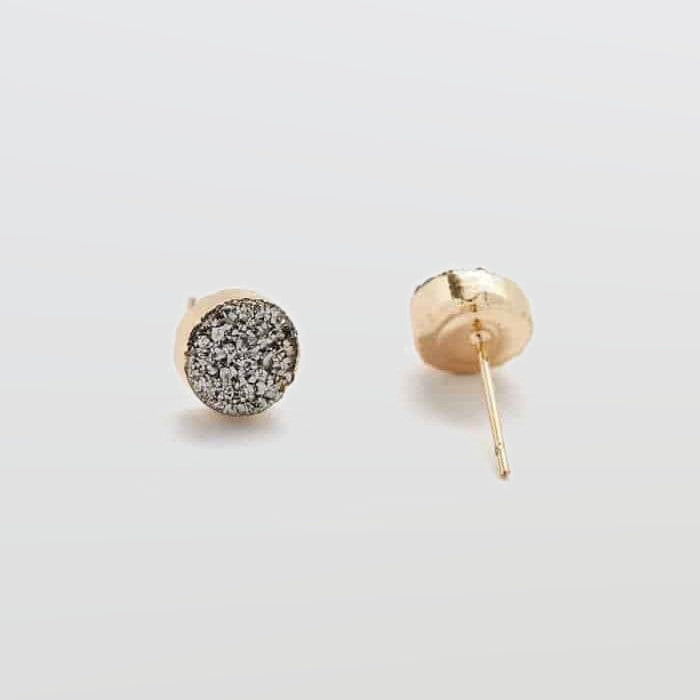 Silver Druzy Stud Earrings - Imperfect - Admiral Row