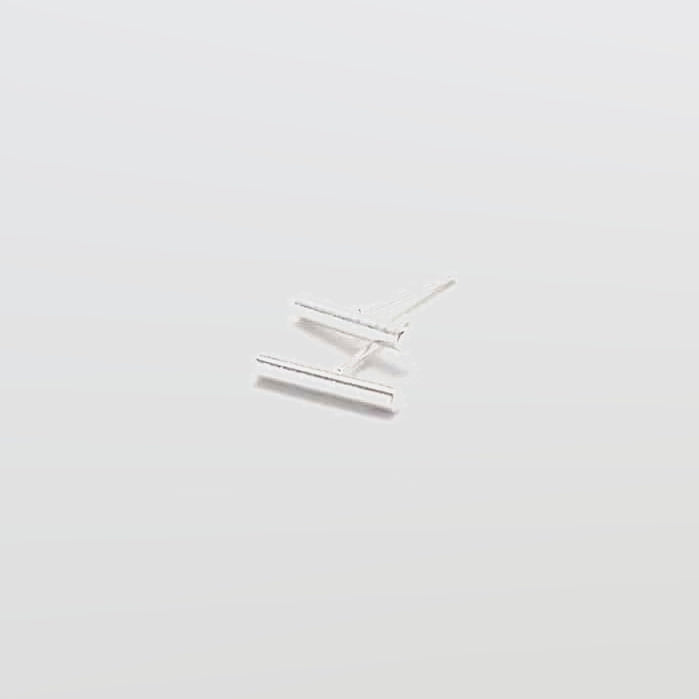 Silver Slim Bar Earrings - Imperfect - Admiral Row