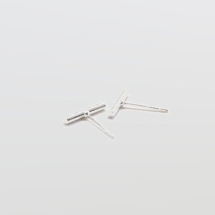 Silver Slim Bar Earrings - Imperfect - Admiral Row