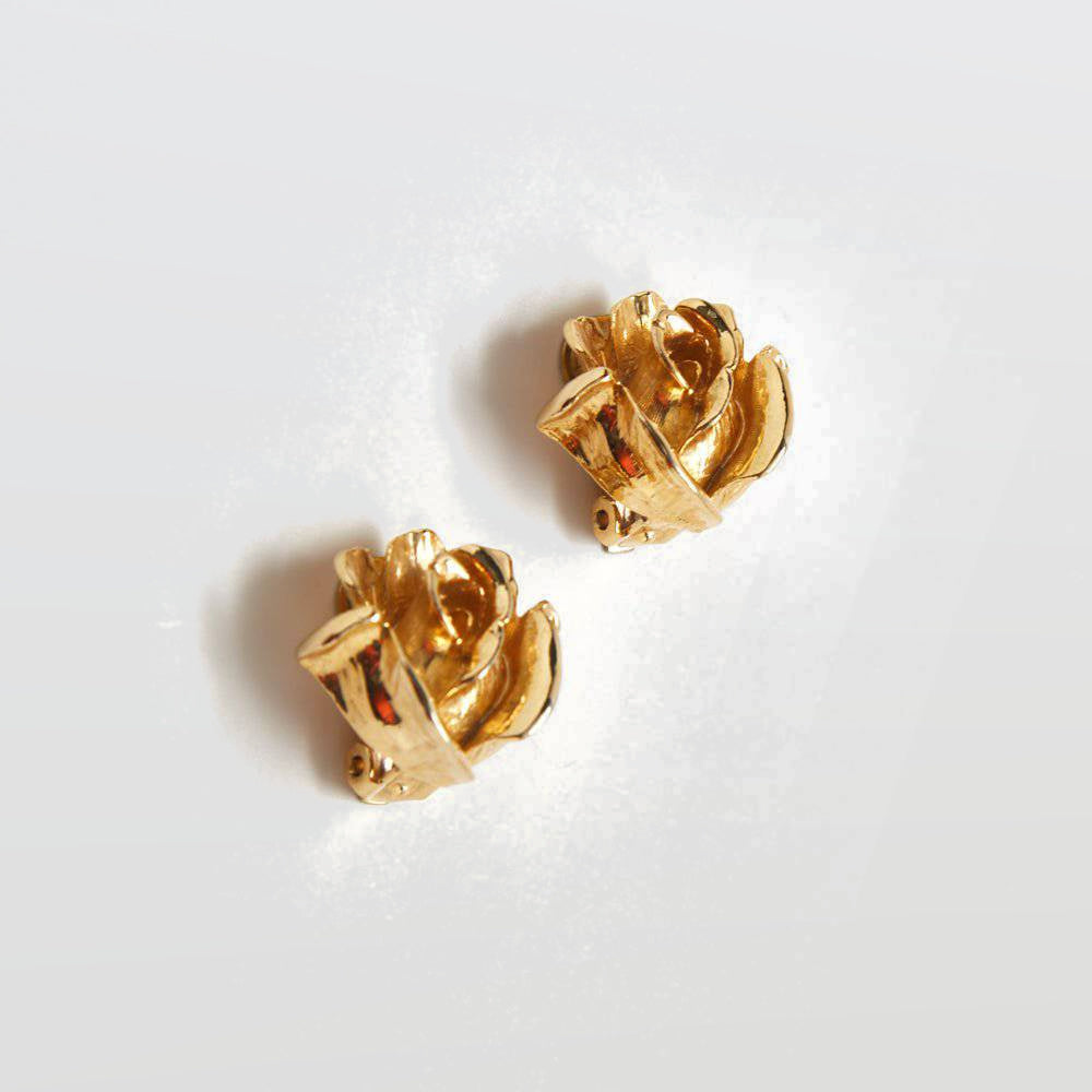 Vintage Gold Rose Earrings - Admiral Row