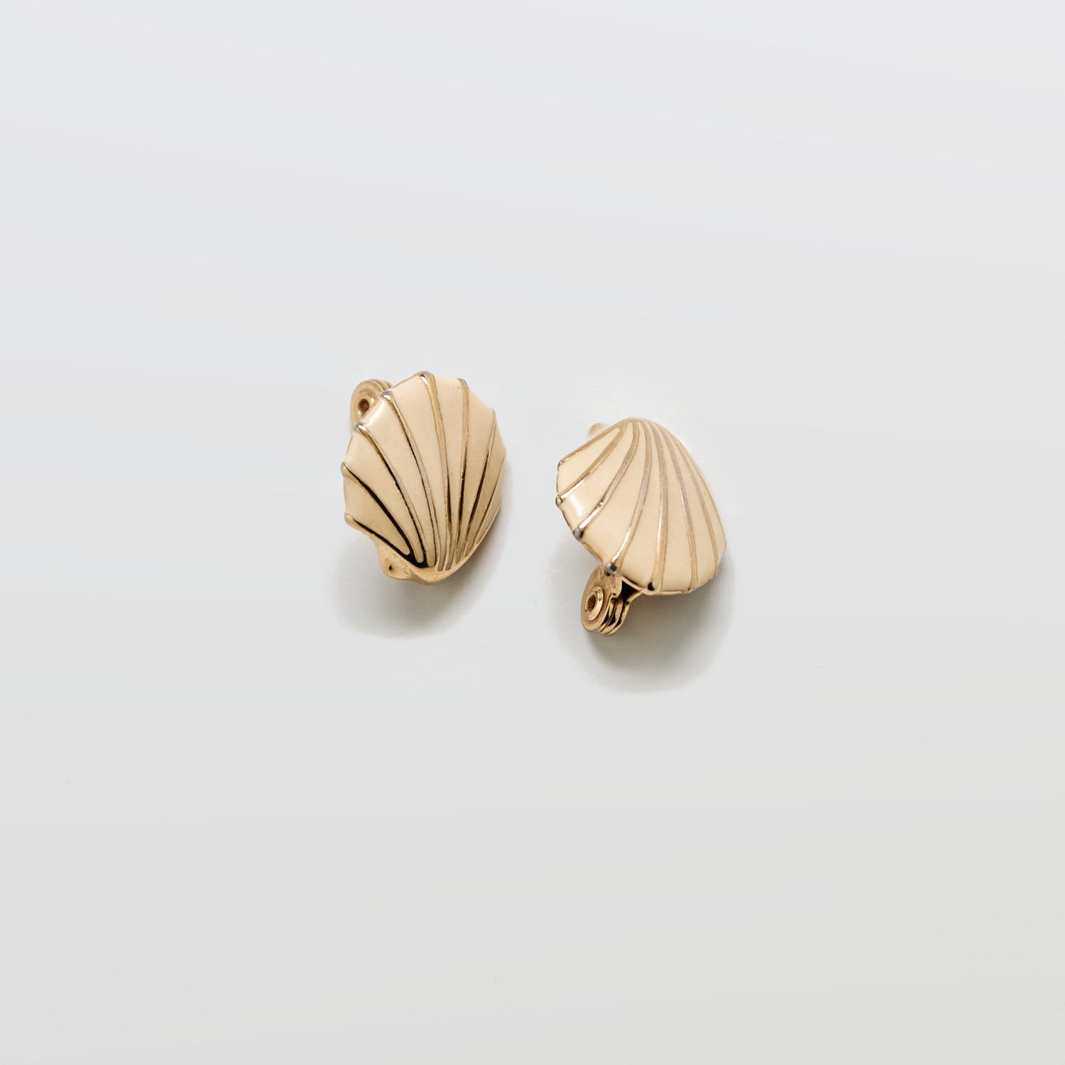 Vintage Monet Gold Shell Clip-On Earrings - Admiral Row