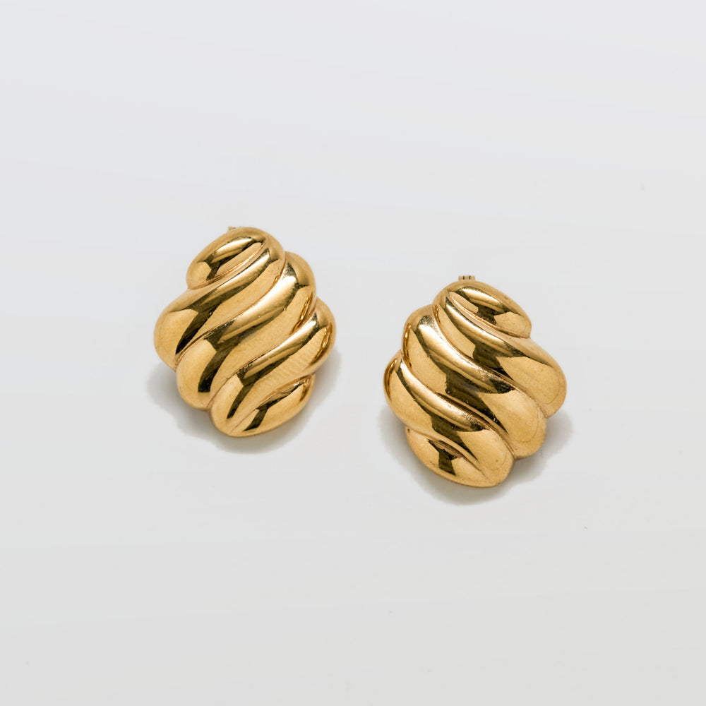 Vintage Monet Gold Twisted Dome Clip-On Earrings - Admiral Row