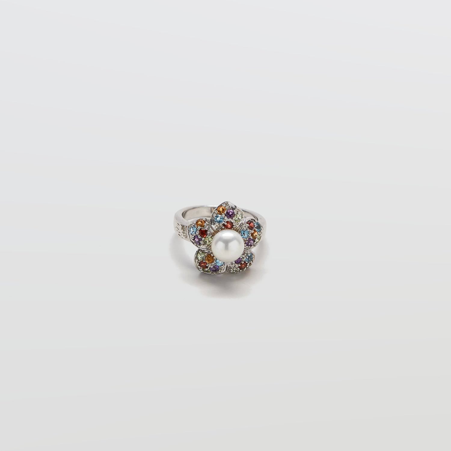 Vintage Multicolor Pave Flower Ring - Admiral Row