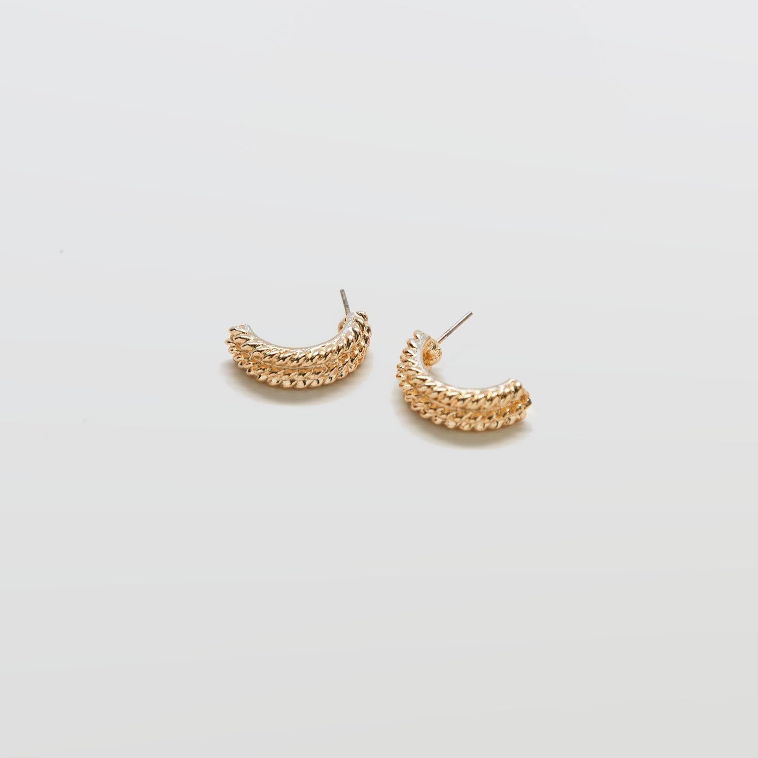 Vintage Rope Twist Half Hoop Earrings - Admiral Row