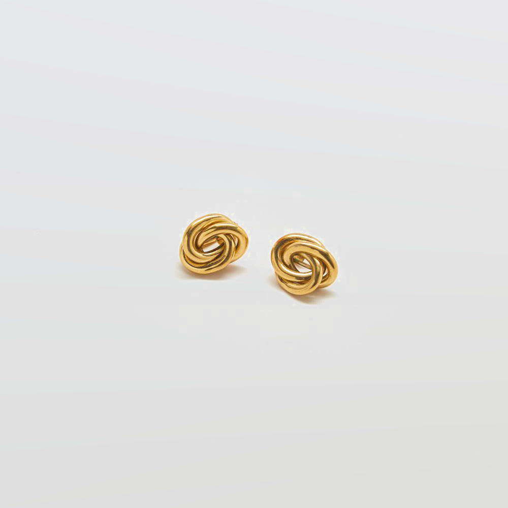 Vintage Trifari Tiny Gold Knot Earrings - Admiral Row