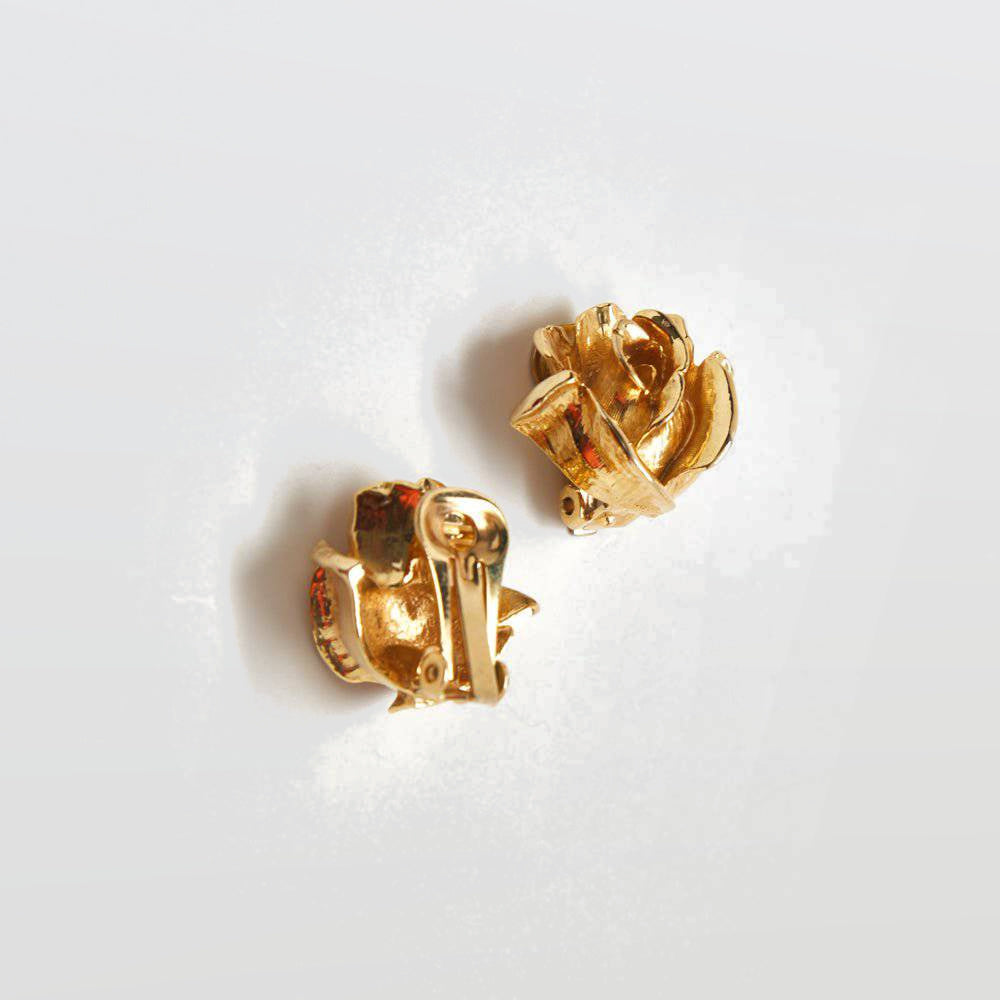 Vintage Gold Rose Earrings - Admiral Row