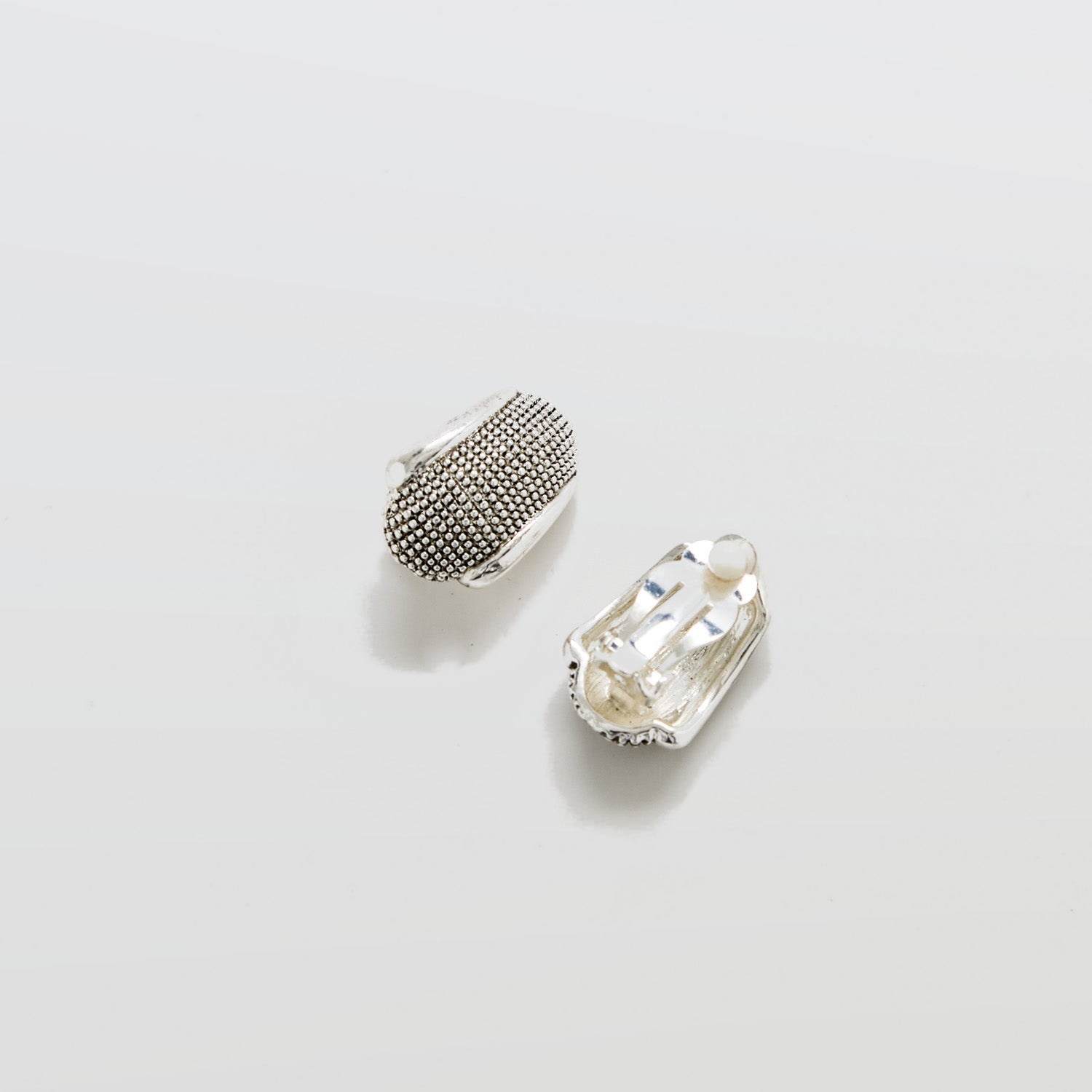 Textured Silver Clip-On Earrings - Admiral Row