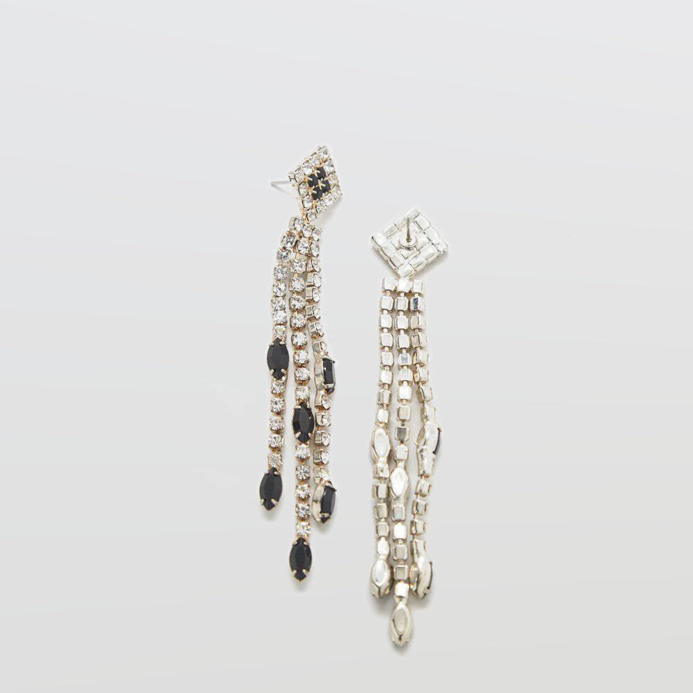 Vintage Black & White Pavé Cascade Earrings - Admiral Row