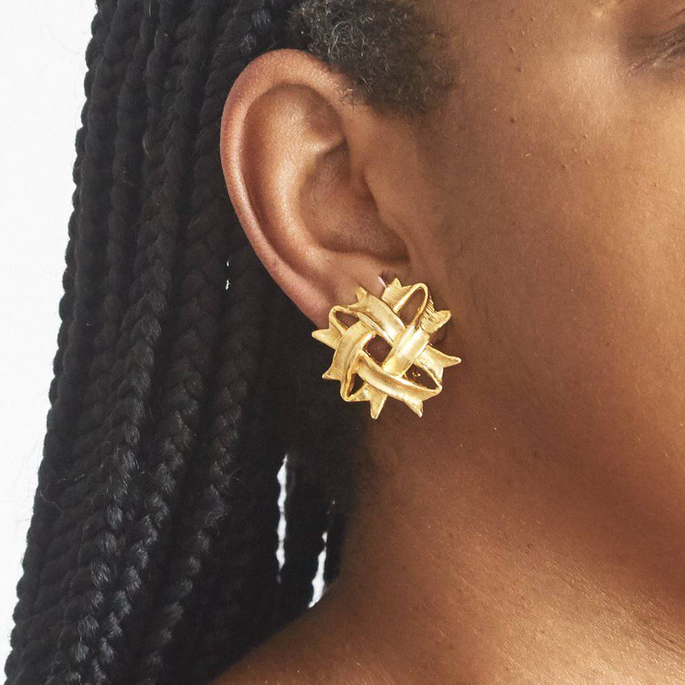 Vintage Cross Pattern Stud Earrings - Admiral Row
