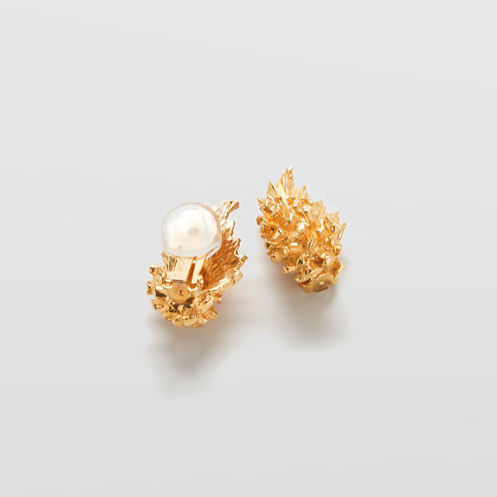 Vintage DeMario Gold Textured Earrings - Admiral Row