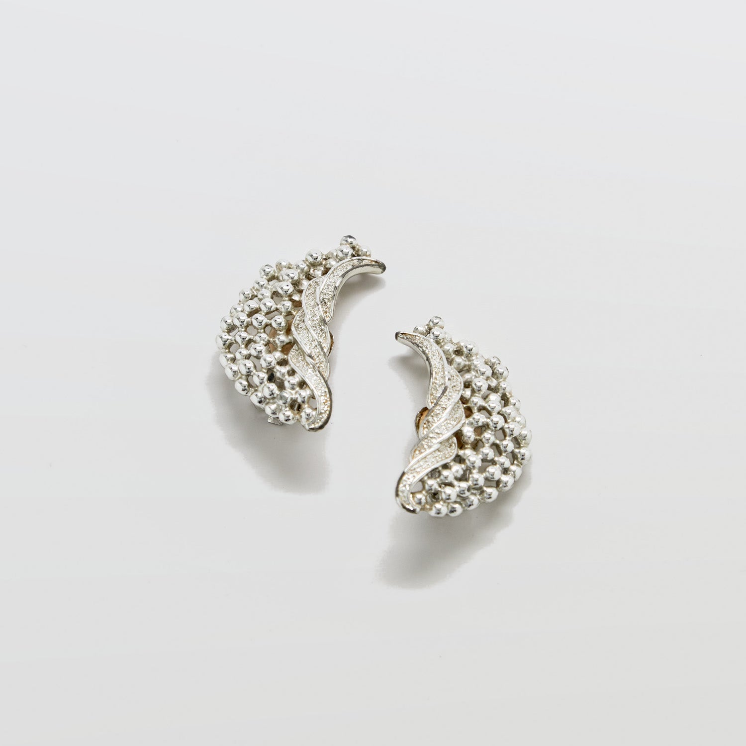 Vintage Emmons Silver Beaded Earrings - Admiral Row