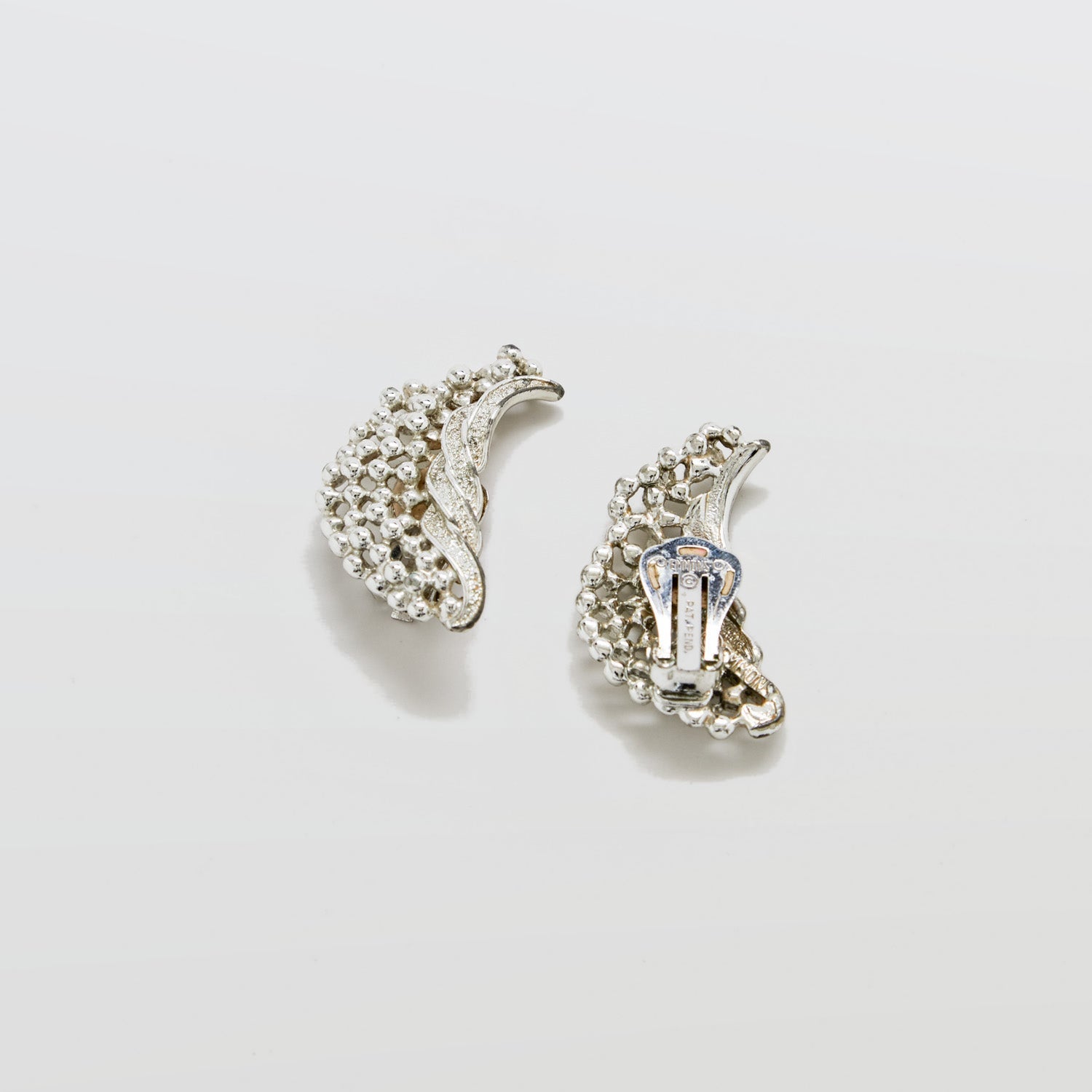 Vintage Emmons Silver Beaded Earrings - Admiral Row