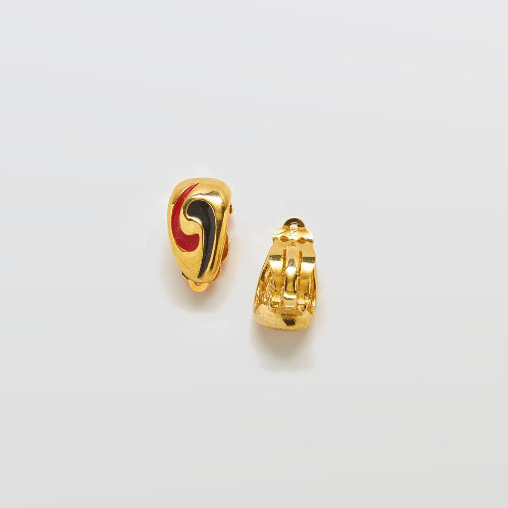 Vintage Gold, Black, and Red Earrings - Admiral Row