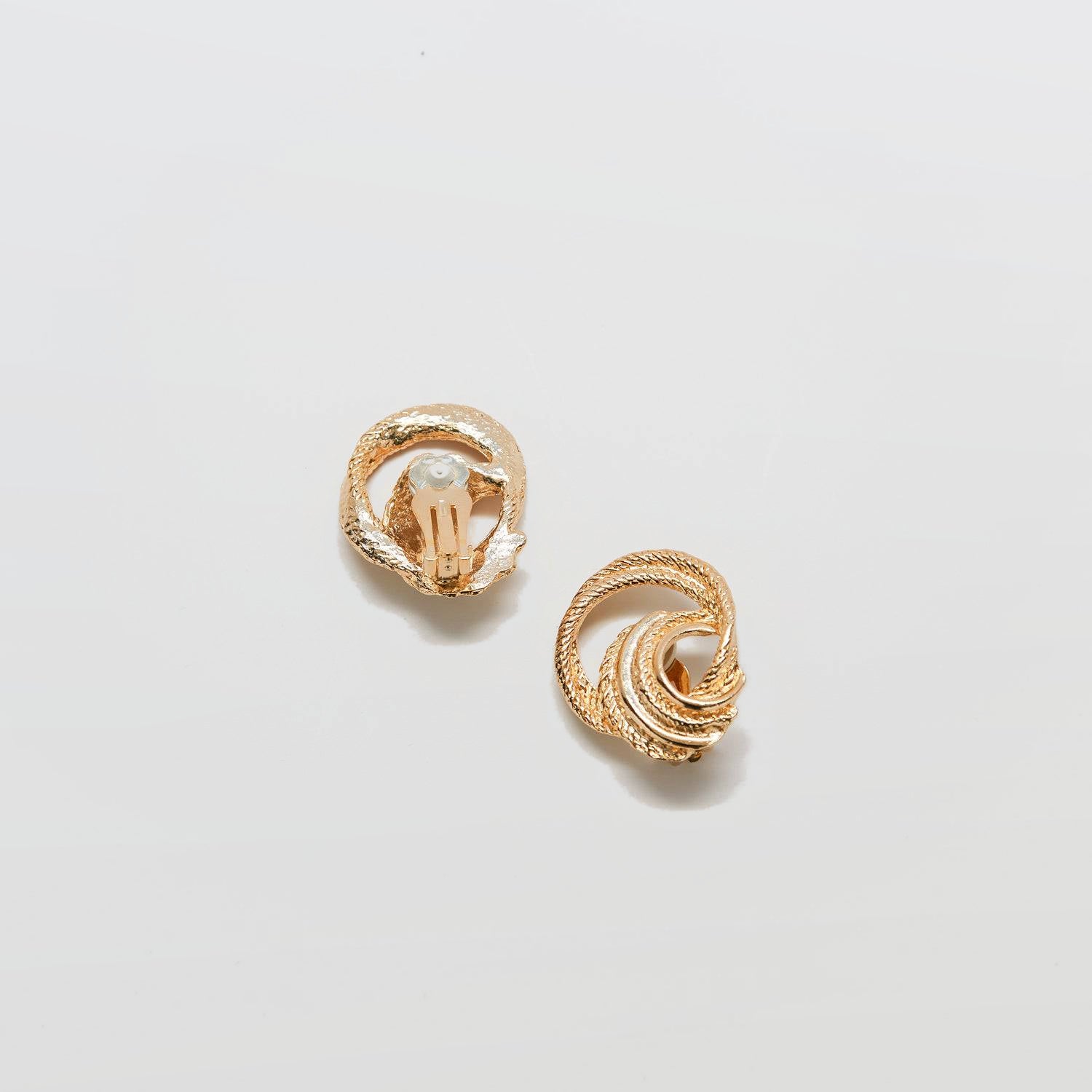 Vintage Gold Rope Loop Earrings - Admiral Row