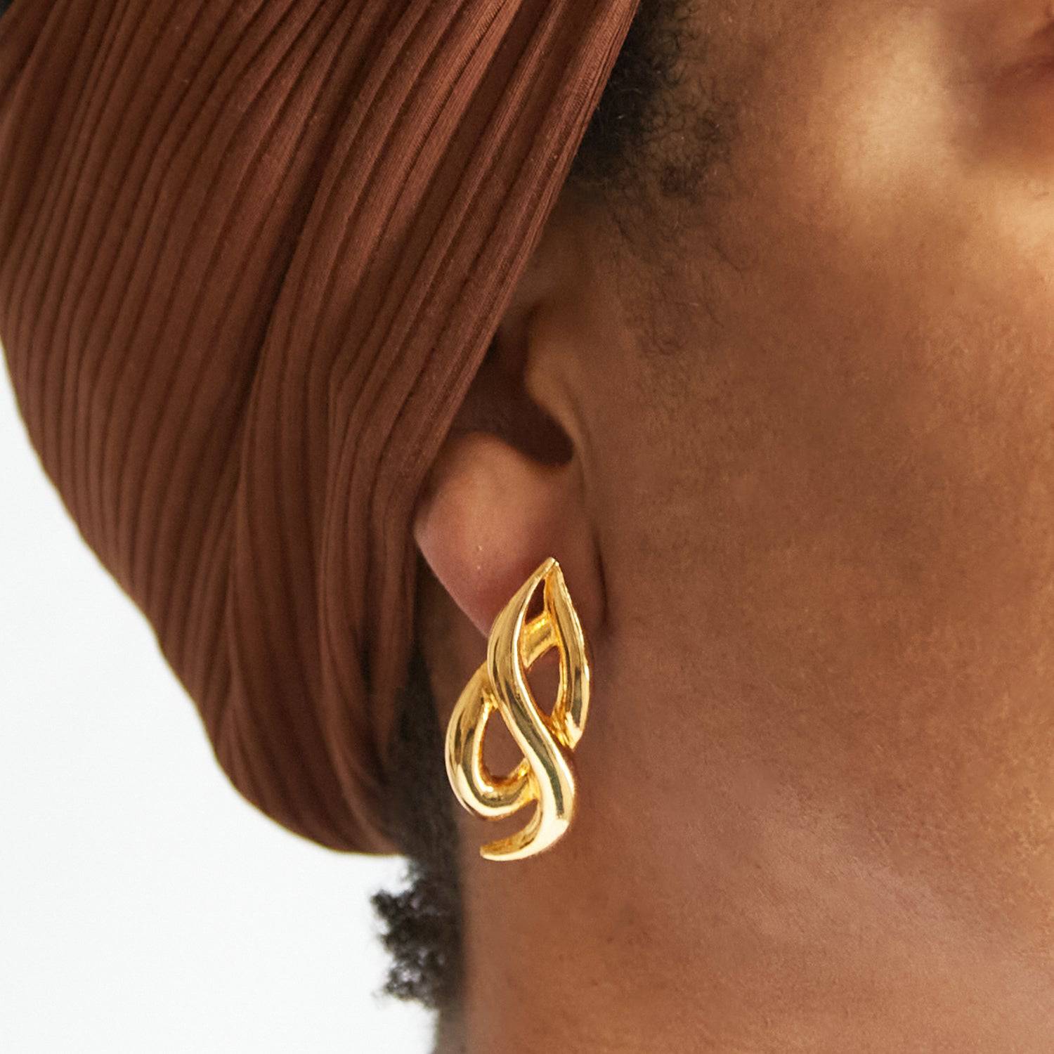 Vintage Gold Vine Earrings - Admiral Row