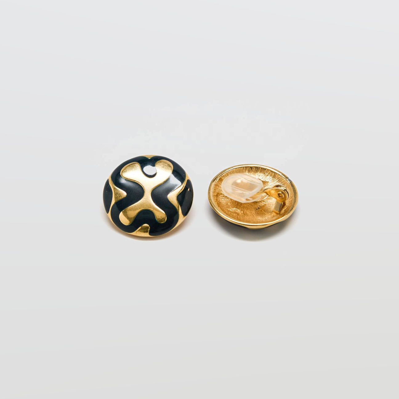 Vintage Monet Abstract Black and Gold Earrings - Admiral Row