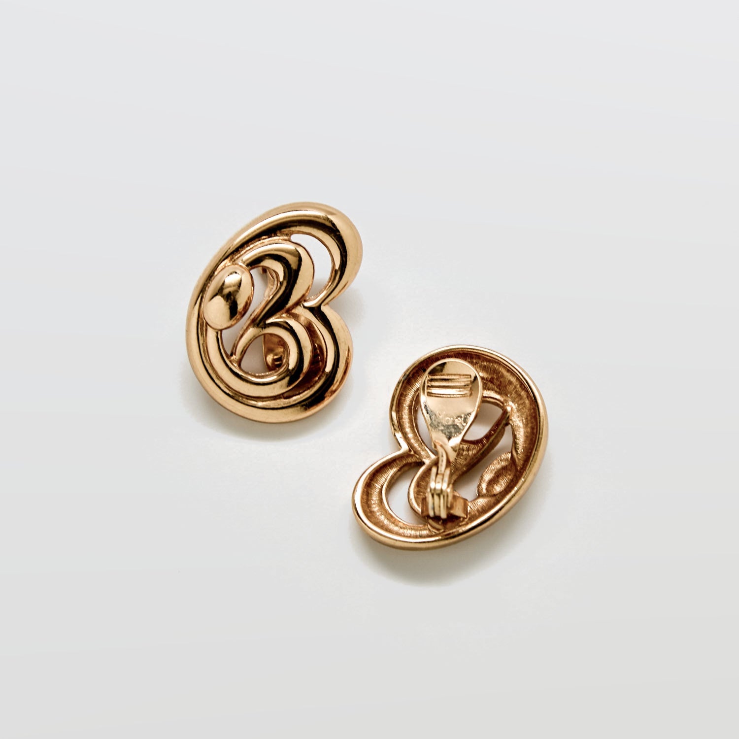 Vintage Monet Abstract Gold Clip-On Earrings - Admiral Row