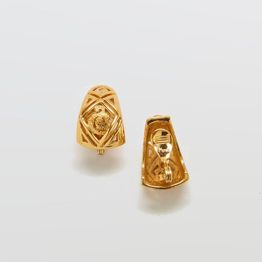 Vintage Monet Deco Cutout Earrings - Admiral Row
