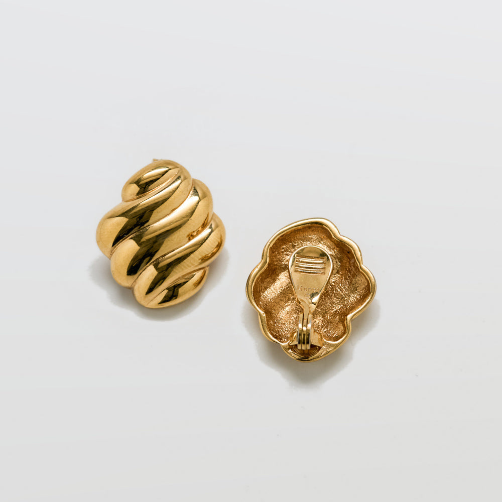 Vintage Monet Gold Twisted Dome Clip-On Earrings - Admiral Row