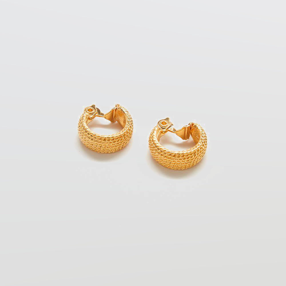 Vintage Monet Rope Twist Hoop Earrings - Admiral Row
