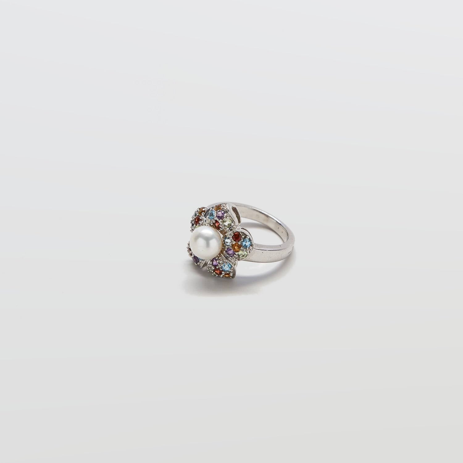 Vintage Multicolor Pave Flower Ring - Admiral Row