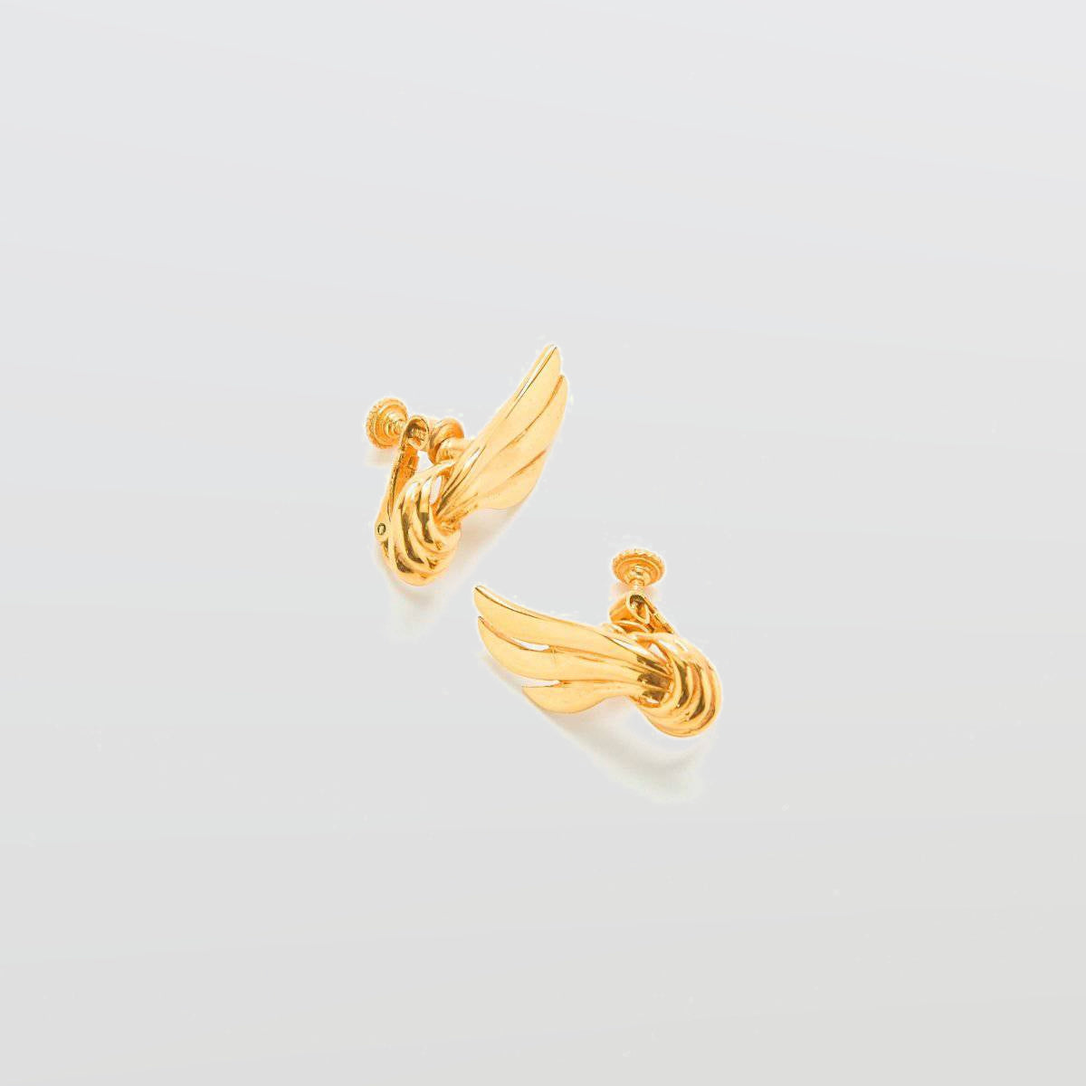 Vintage Napier Knotted Gold Wing Earrings - Admiral Row
