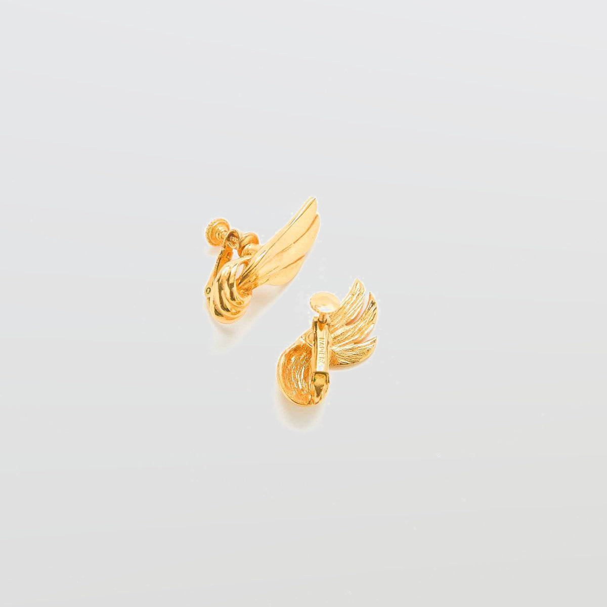 Vintage Napier Knotted Gold Wing Earrings - Admiral Row