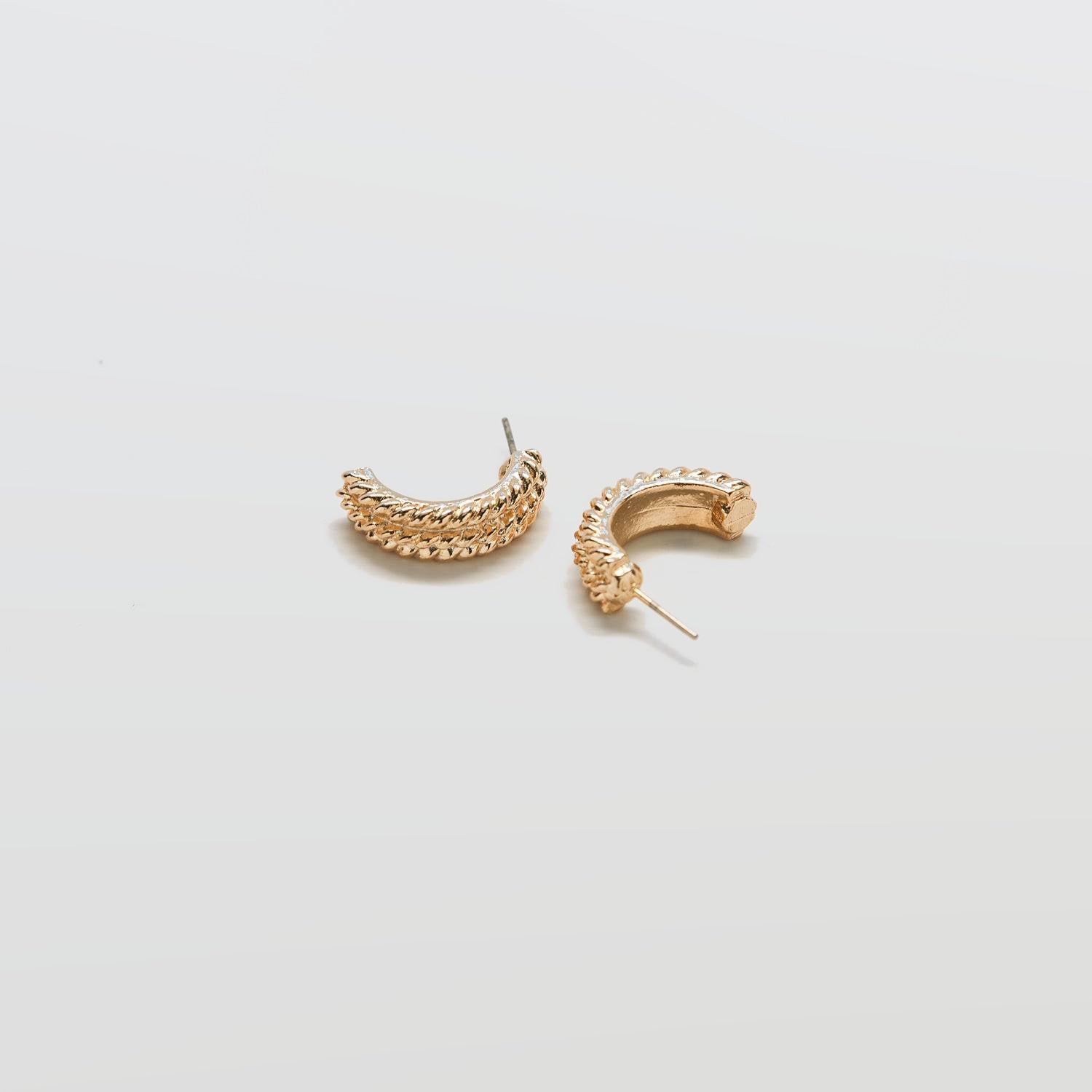 Vintage Rope Twist Half Hoop Earrings - Admiral Row