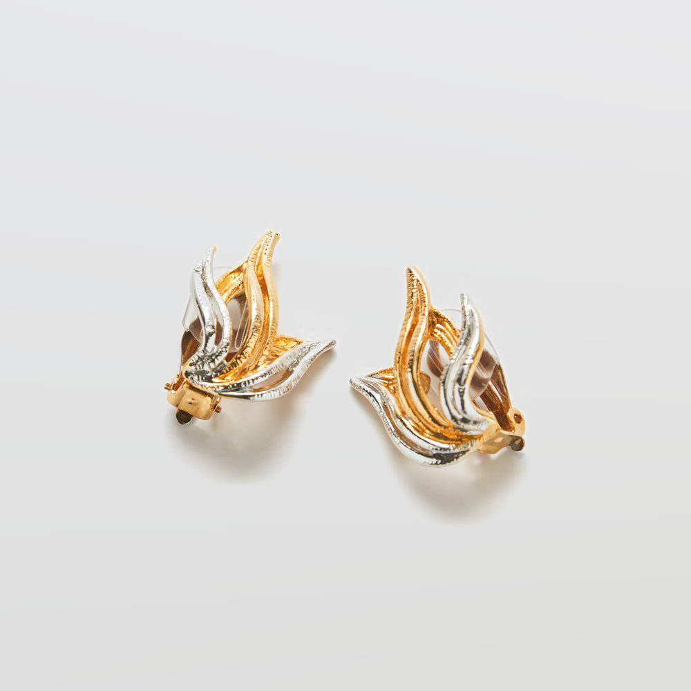 Vintage Silver & Gold Flame Earrings - Admiral Row