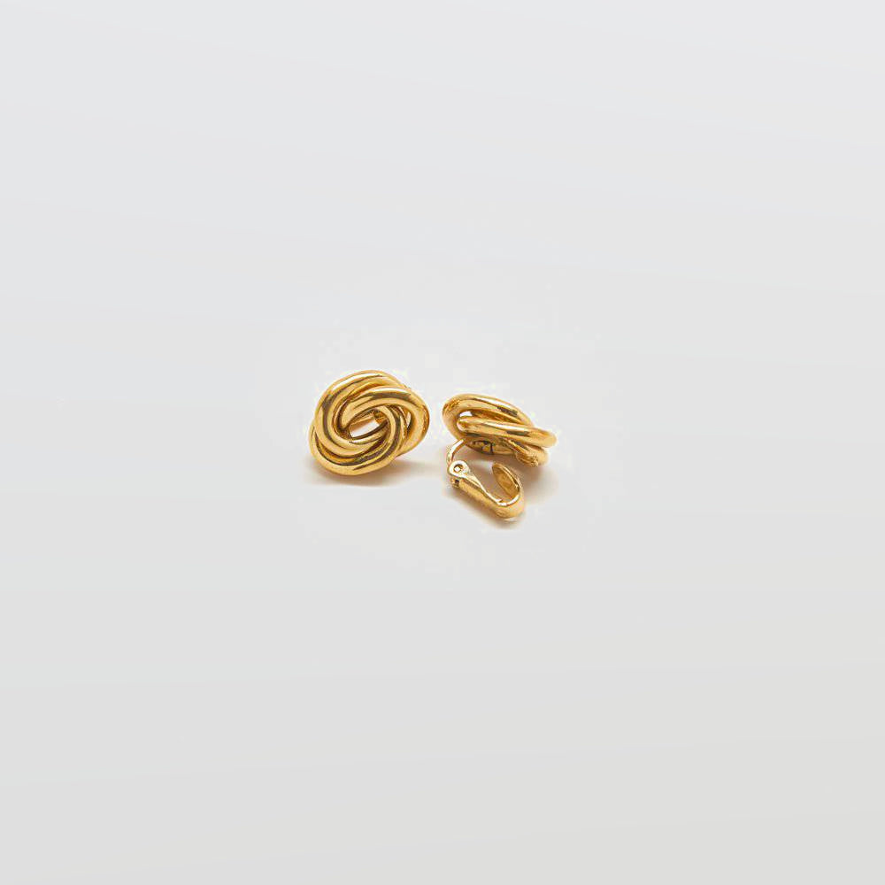 Vintage Trifari Tiny Gold Knot Earrings - Admiral Row