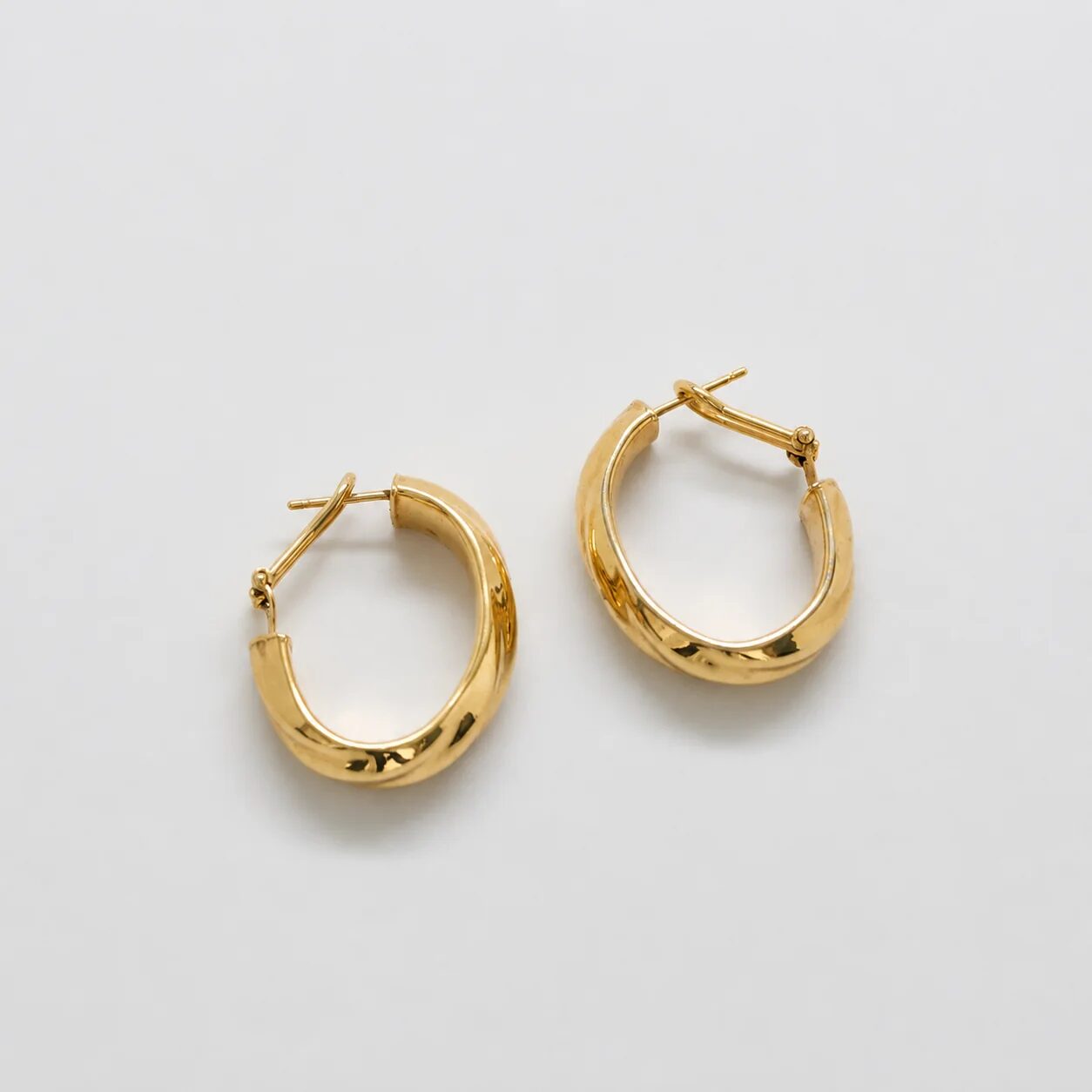 Vintage Monet Gold Twist Hoop Earrings