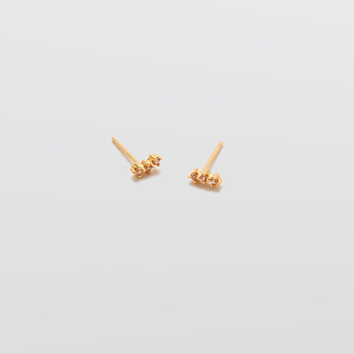 Champagne CZ Gold Bar Earrings - Admiral Row