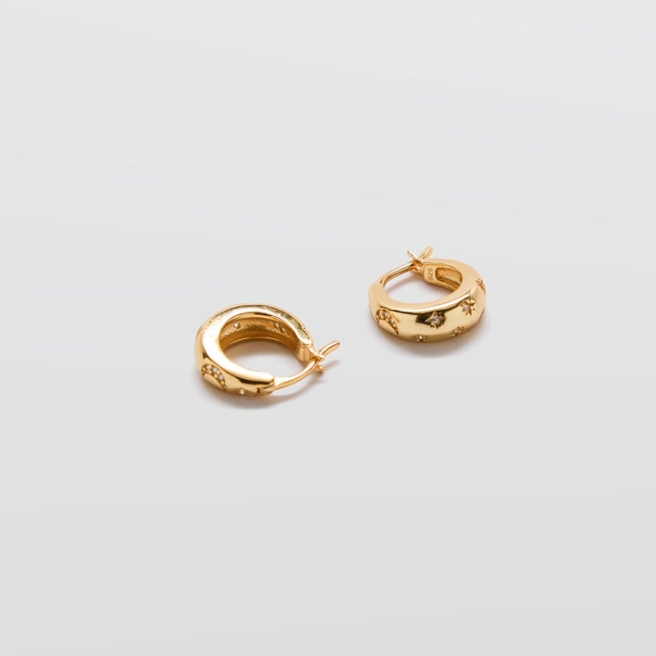Moon & Star Gold Hoop Earrings - Admiral Row