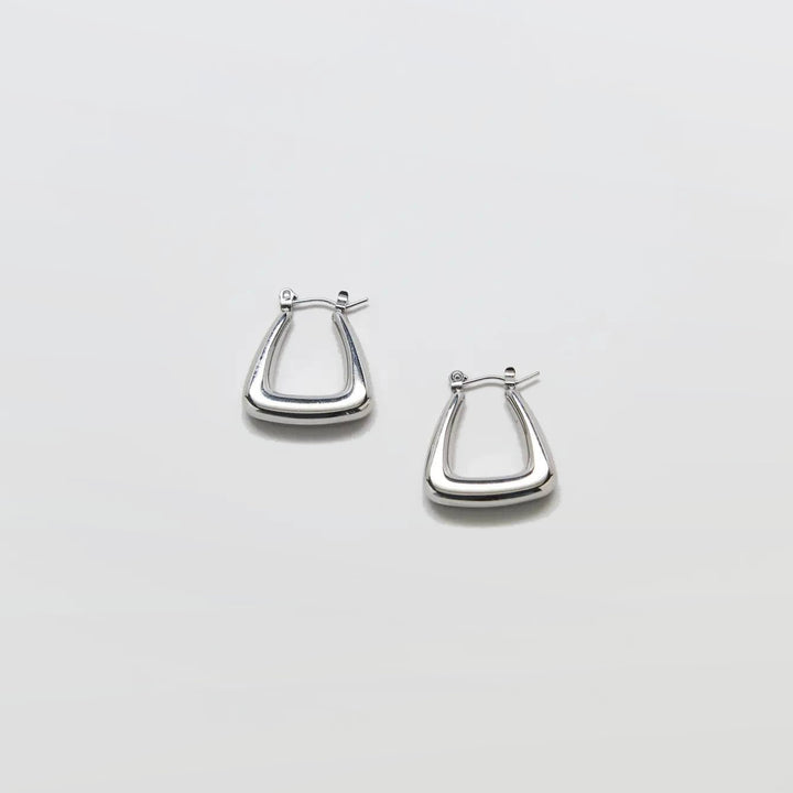 Silver Triangle Hoop Earrings - Admiral Row