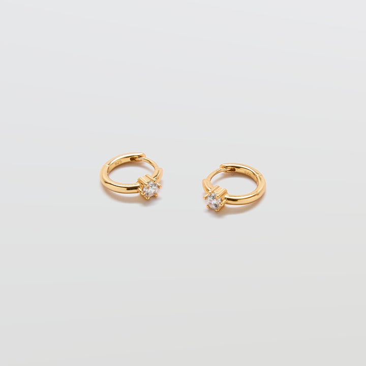 White CZ Mini Huggie Hoop Earrings - Admiral Row
