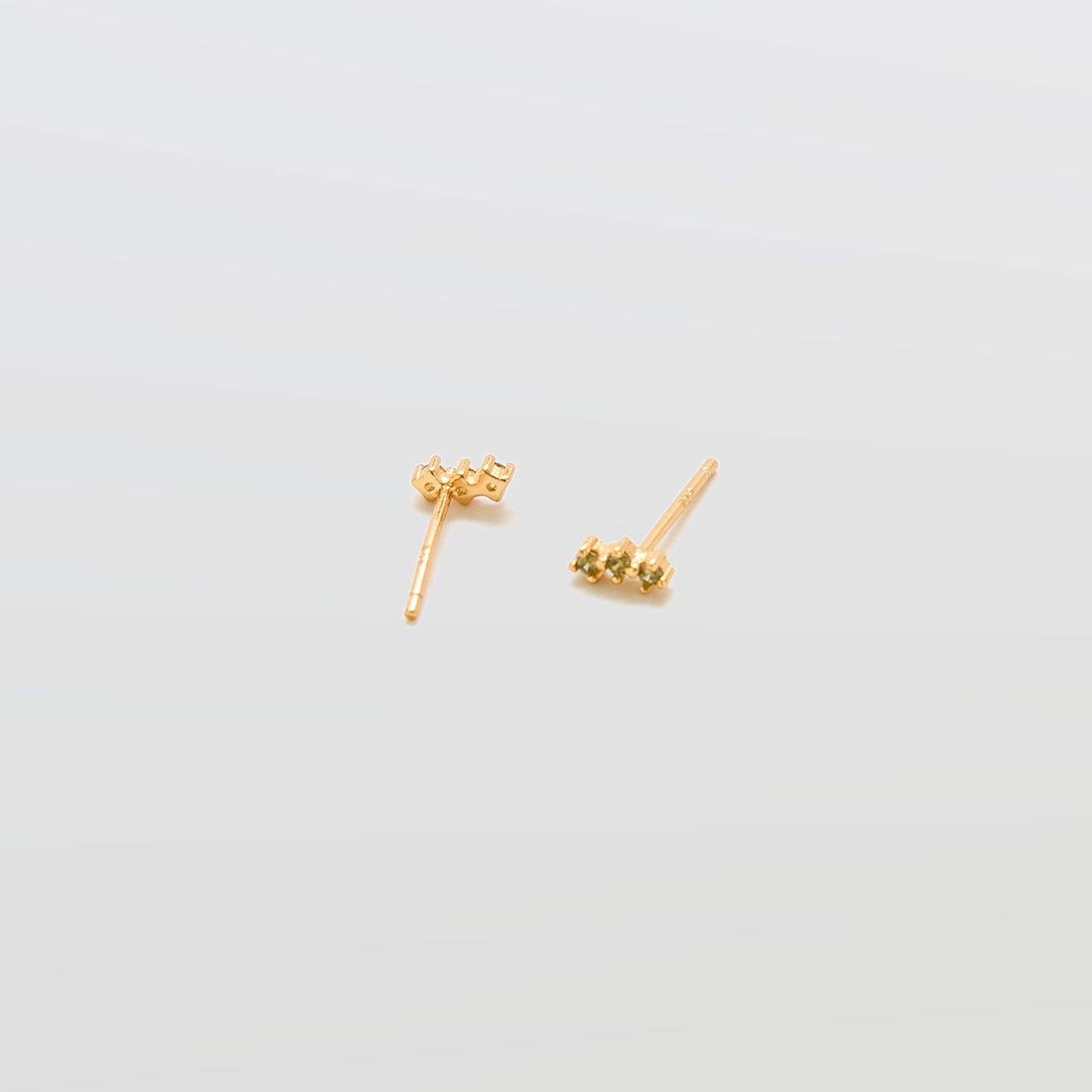 Green Olive Gold Bar Earrings - Admiral Row