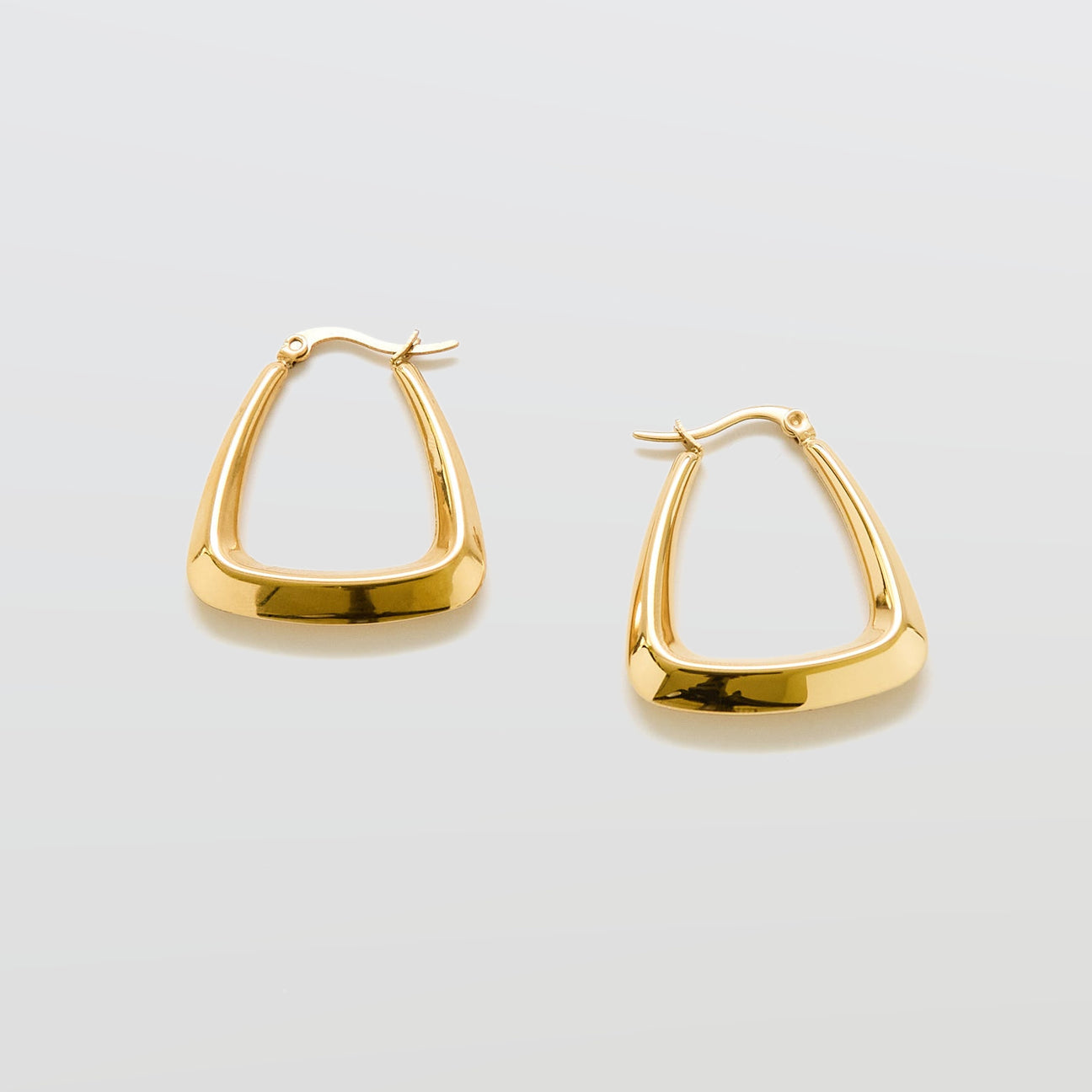 Medium Gold Triangle Hoop Earrings - Admiral Row
