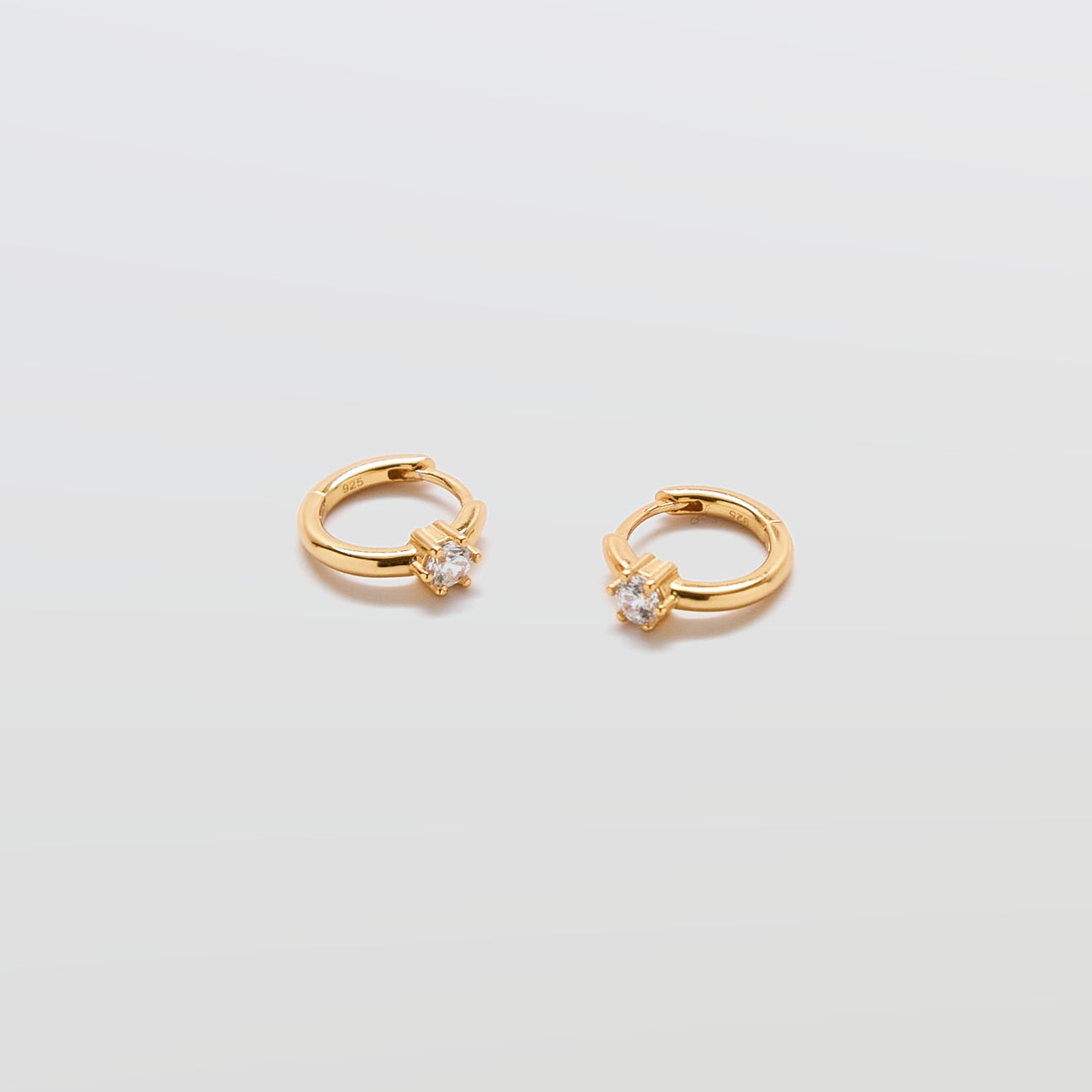 White CZ Mini Huggie Hoop Earrings - Admiral Row
