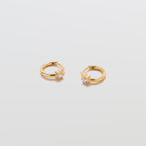White CZ Mini Huggie Hoop Earrings - Admiral Row