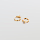 White CZ Mini Huggie Hoop Earrings - Admiral Row