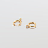 White Pave Round Huggie Earrings - Admiral Row
