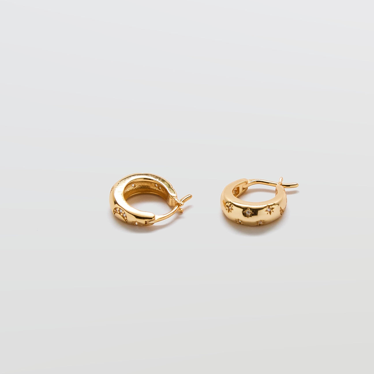 Moon & Star Gold Hoop Earrings - Admiral Row