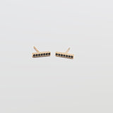 Black Pave Gold Bar Stud Earrings - Admiral Row