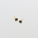Black Trio Baguette Gold Studs - Admiral Row