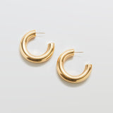 Gold Medium Chunky Hoop Earrings - Admiral Row