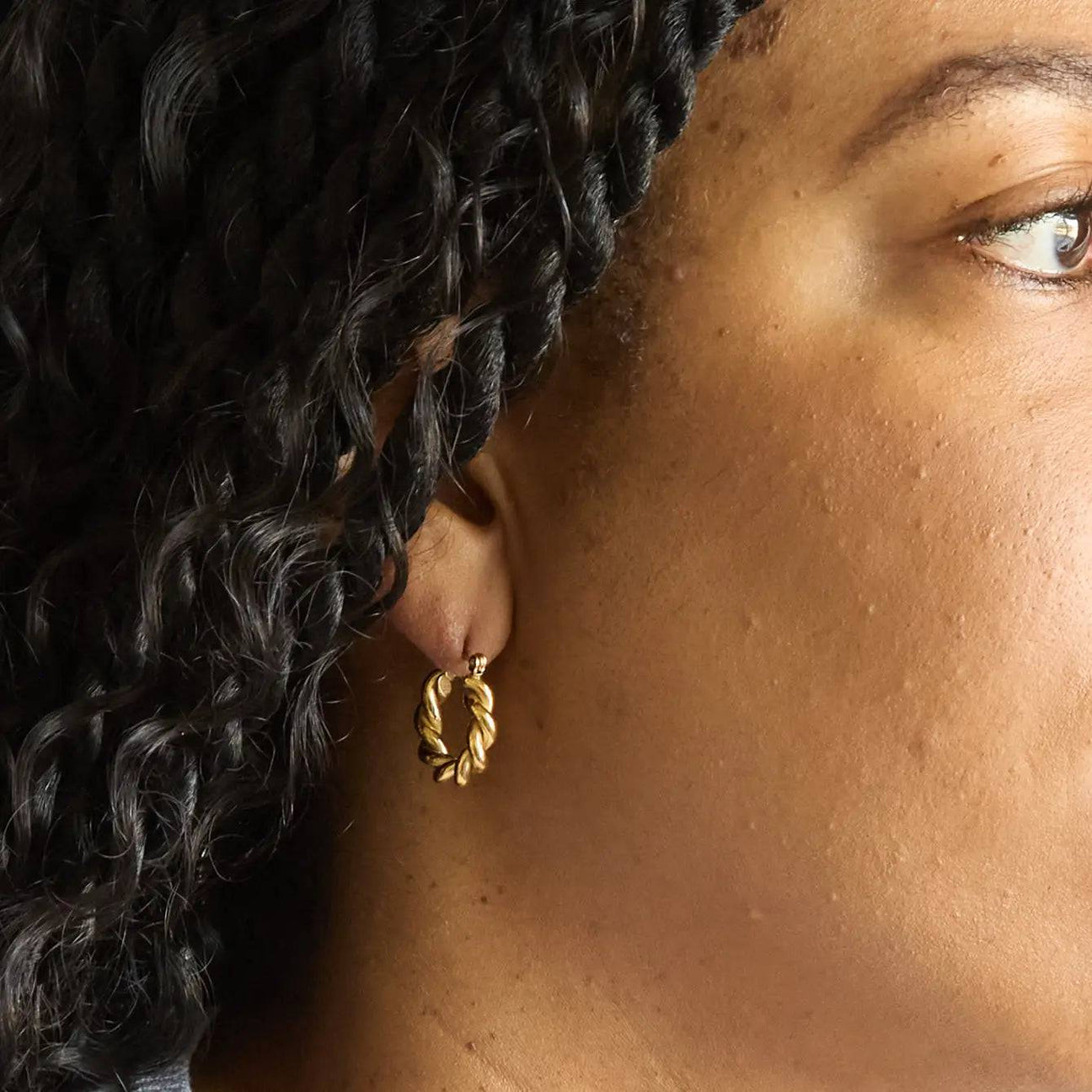 Gold Oval Twist Hoop Earrings - Admiral Row