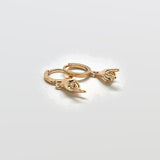 Gold Peace Huggie Earrings - Admiral Row