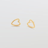 Gold Heart Outline Stud Earrings - Admiral Row