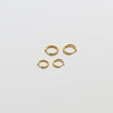 Mini 6mm + 8mm Gold Rope Twist Huggies Earrings