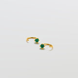 Green CZ Open Hoop Earrings - Admiral Row